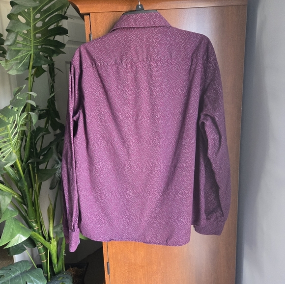 Apt 9 Seriously Soft Untucked Fit Purple Pattern Dress Shirt Mens Large - Picture 2 of 5
